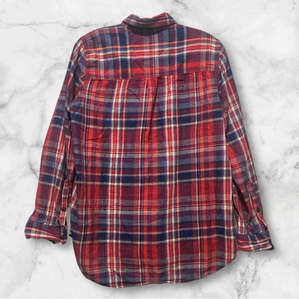Madewell Plaid Button down Shirt Red White Blue Women’s Size M‎ (475) - Picture 2 of 7
